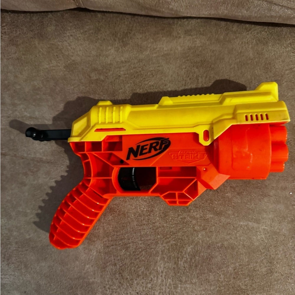 Nerf Alpha Strike RC-6 Six Shot Blaster Orange Yellow Outdoor Play Tested Works